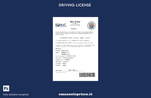 verified style modello di permesso di guida provvisorio del Dipartimento dei veicoli a motore 2 template
